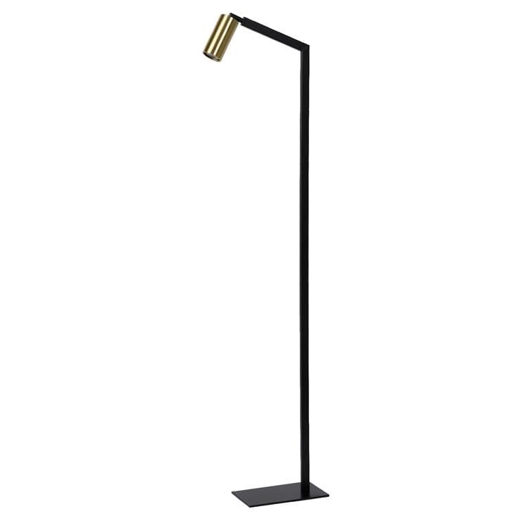 Lampa podłogowa nowoczesna czarno-złota kierunkowy reflektorek 1xGU10 35W SYBIL Lucide