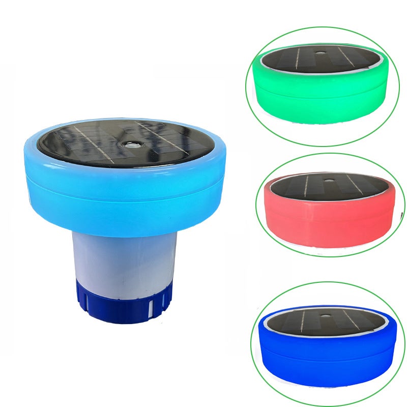 Solarny pływak do basenu, solarny dozownik do basenu, sterylizator do oczka wodnego, lampa RGB 6-calowa (bez tabletek dezynfekujących)