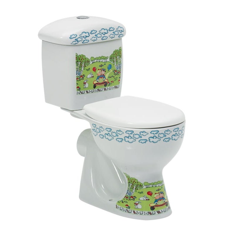 WC kompakt dla dzieci 56x32x61cm odpływ uniwersalny, spłuczka, deska biała, Yumurcak, CeraStyle