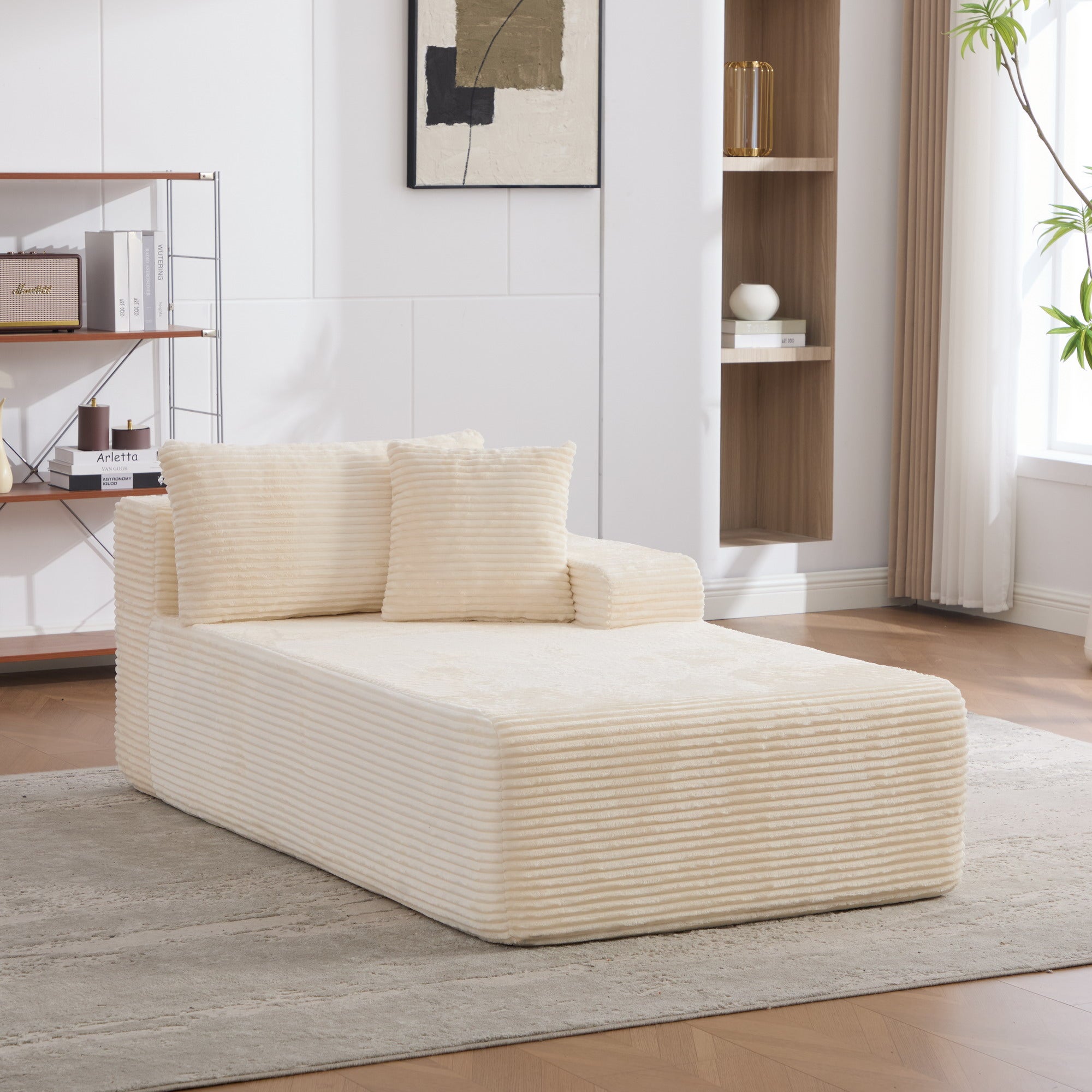Modułowa sofa kompresyjna wykonana z tkaniny szenilowej wypełniona pianką wysokoelastyczną 30D. Łatwe do przenoszenia i z antypoślizgową podstawą