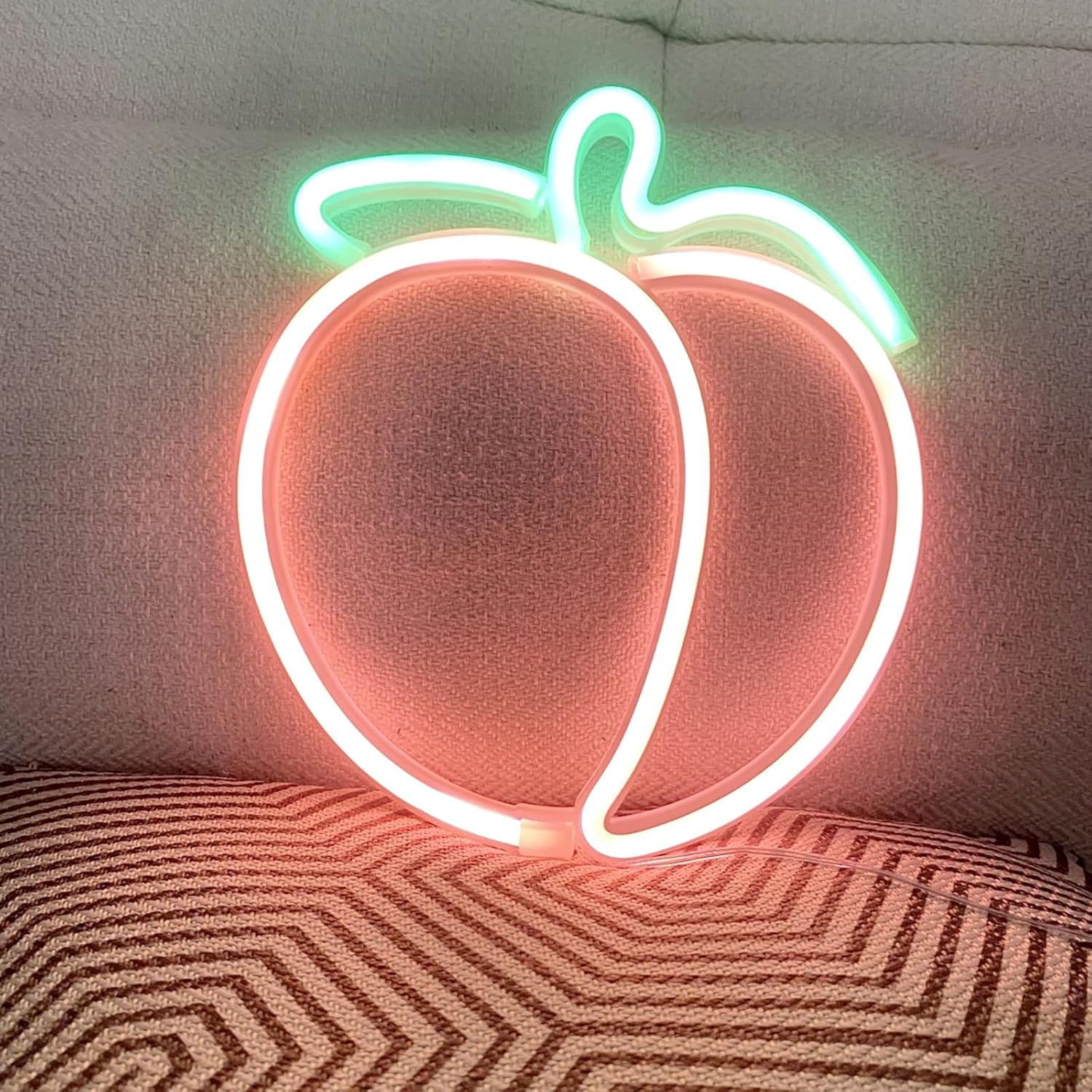 Ręcznie robiona brzoskwiniowa lampa neonowa LED do ściany, pokoju, na imprezę, do domu, baru, do pokoju, sypialni, na stół, na wesele, na uroczystość,