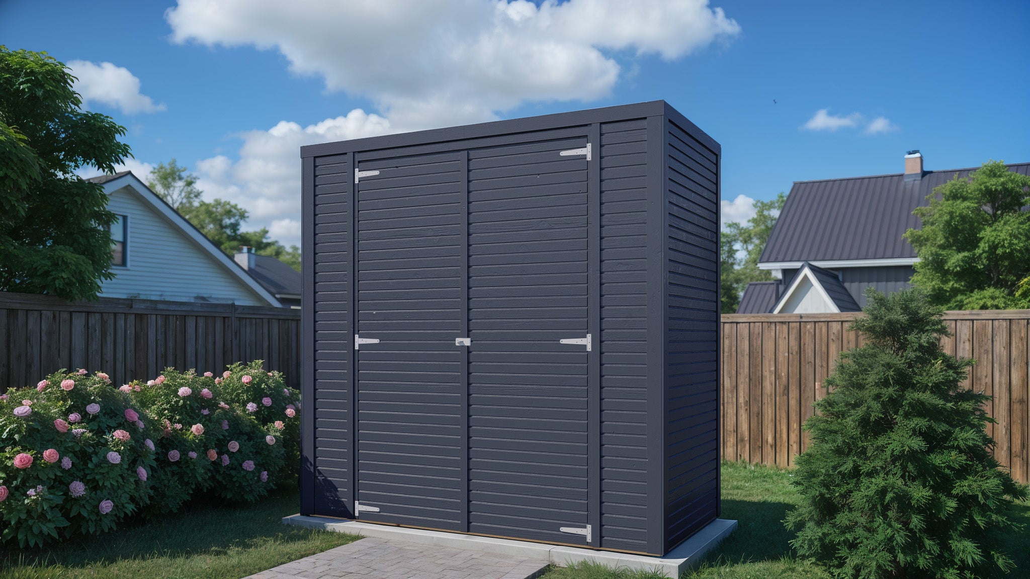 Domek ogrodowy BERTILO Box 1, ściany 18 mm, kolor antracytowy