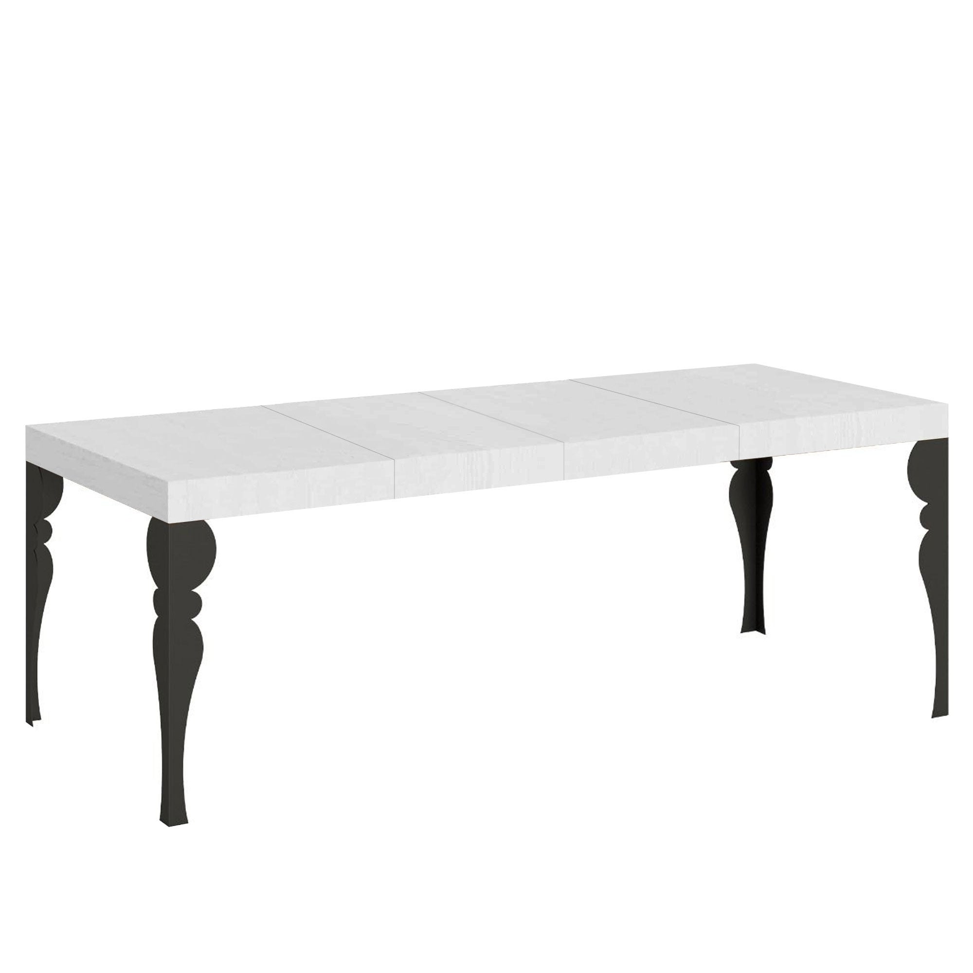Stół rozkładany 90x180/284 cm Paxon Premium Biały Jesion Stelaż Antracyt