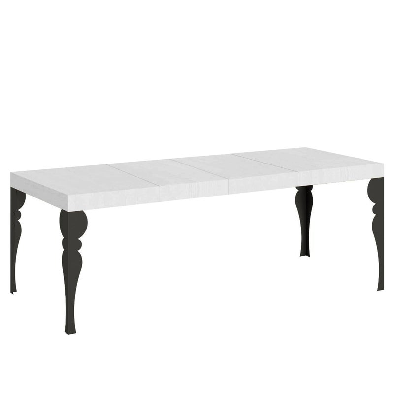 Stół rozkładany 90x180/284 cm Paxon Premium Biały Jesion Stelaż Antracyt