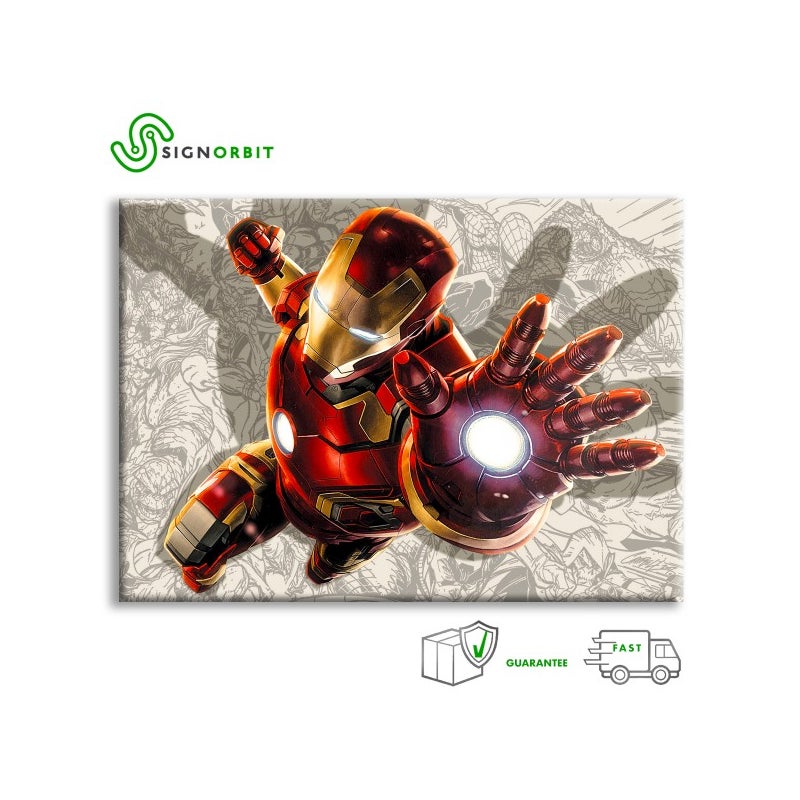 IRONMAN - Komiks - Obraz na płótnie na drewnianej ramie 100x70 cm