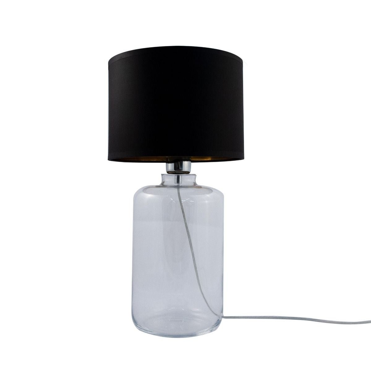 Lampa stołowa szklana czarna z abażurem 41 cm E27 40W Samasun Zuma Line