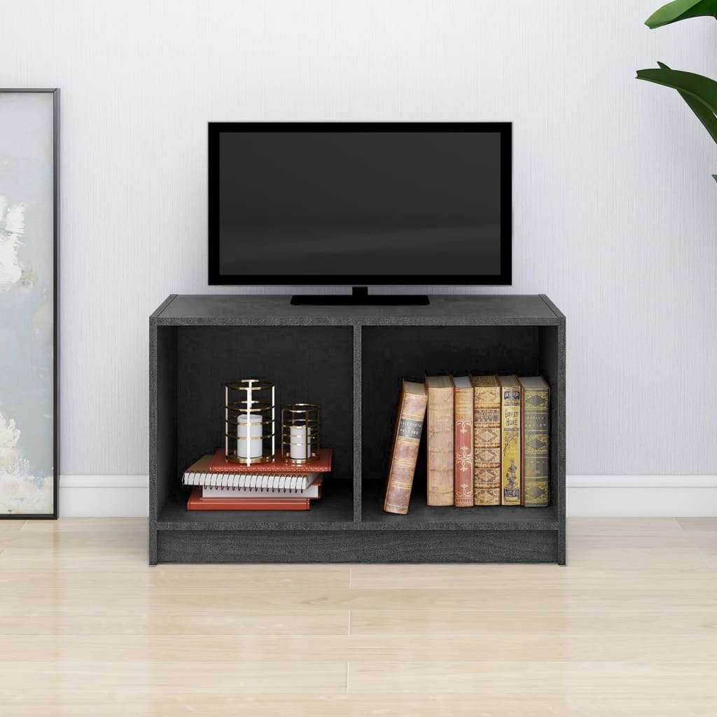 Szafka pod telewizor, szara, 70x33x42 cm, lite drewno sosnowe vidaXL