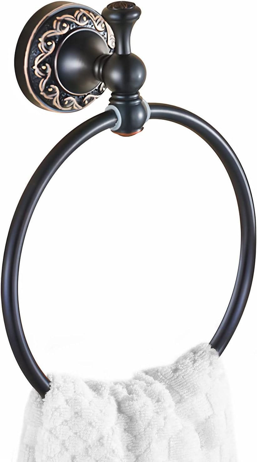 Czarny uchwyt na ręczniki, brąz olejowany. Mosiężny uchwyt na ręczniki, retro-vintage, antyczny uchwyt na ręczniki z otworem.
