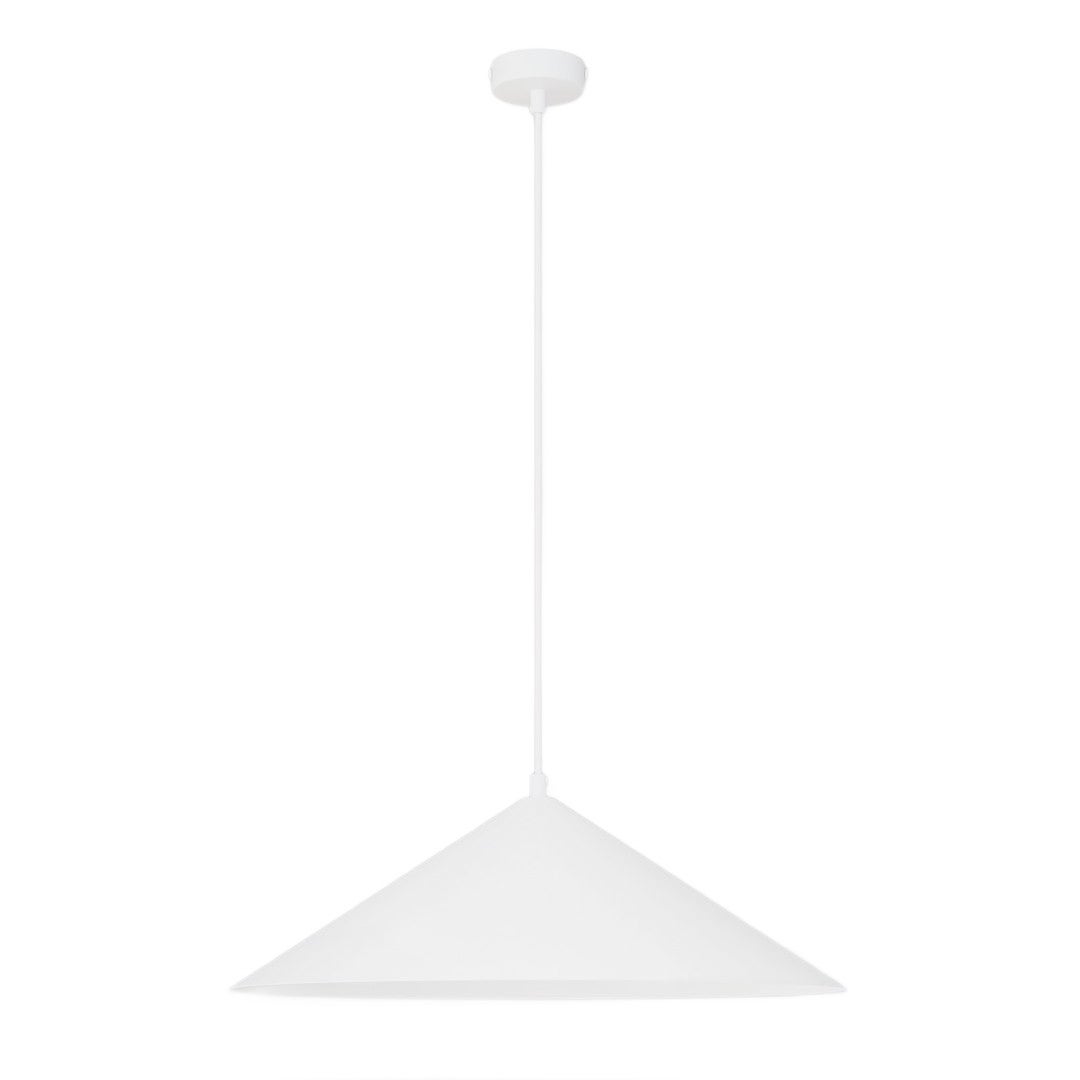 Lampa wisząca minimalistyczna biała szklana kula stożek fi50cm 1xE14 10W MONO Emibig