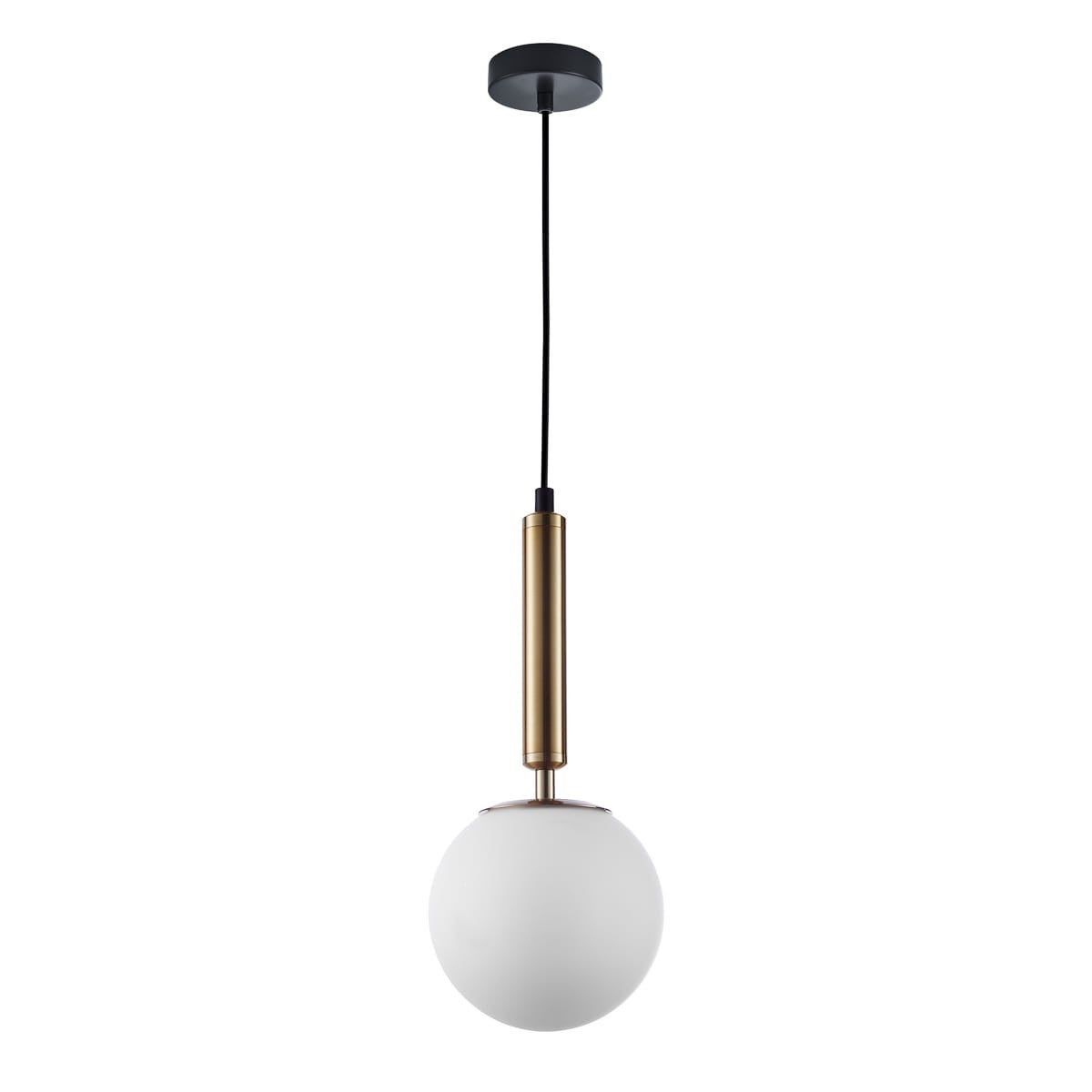 Lampa sufitowa wisząca Ravena czarno-mosiężny-biała 1xE27x10W nowoczesna wym: 107,8 x 15 x 15 cm szkło Italux