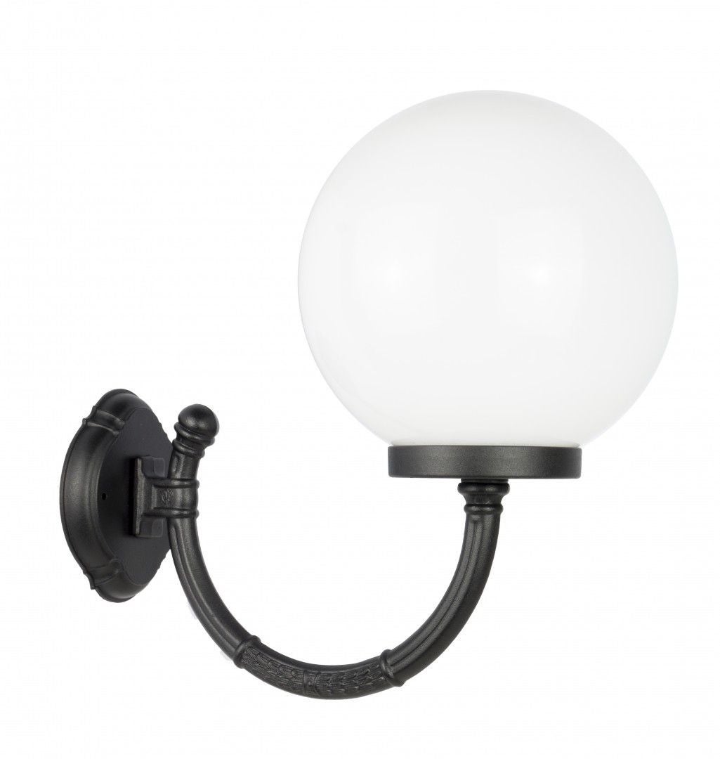 Kinkiet ogrodowy kula biała lub dymiona 25 cm 1xE27 czarny IP43 SU-MA Kule K 3012/1/K 250 P