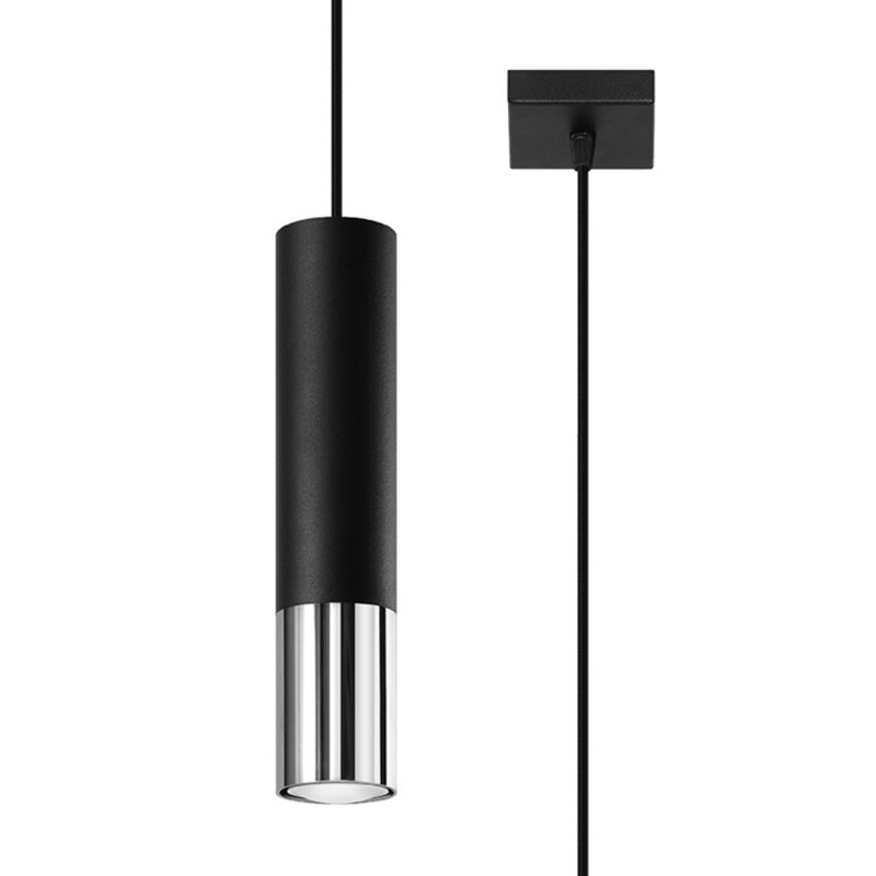 Lampa wisząca GIRALO czarno-srebrna 1xGU10x40W metal wym:100x8x8cm IP20 Pure Lume
