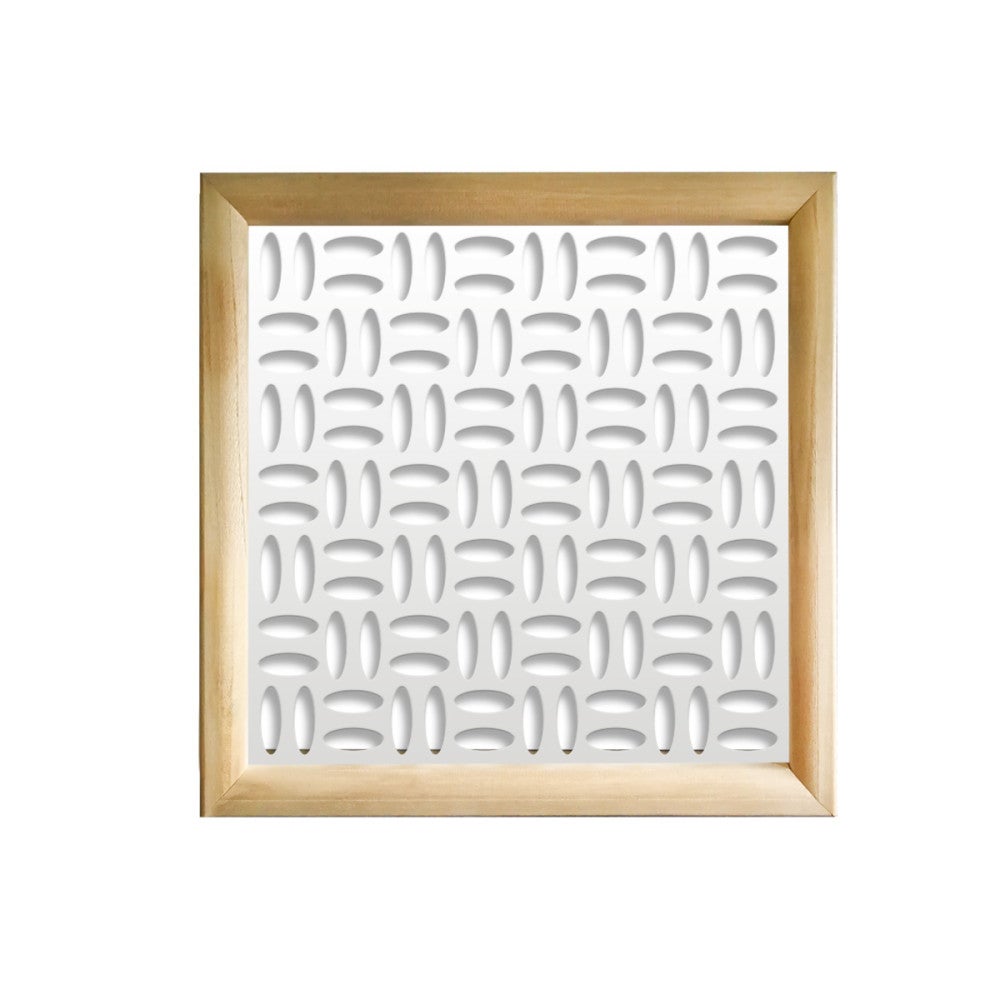 CHIPS - Kwadratowe moduły dekoracyjne z drewna i PVC - Rozmiar 48x48 cm - Grubość 47 mm - Kolor wewnętrzny BIAŁY