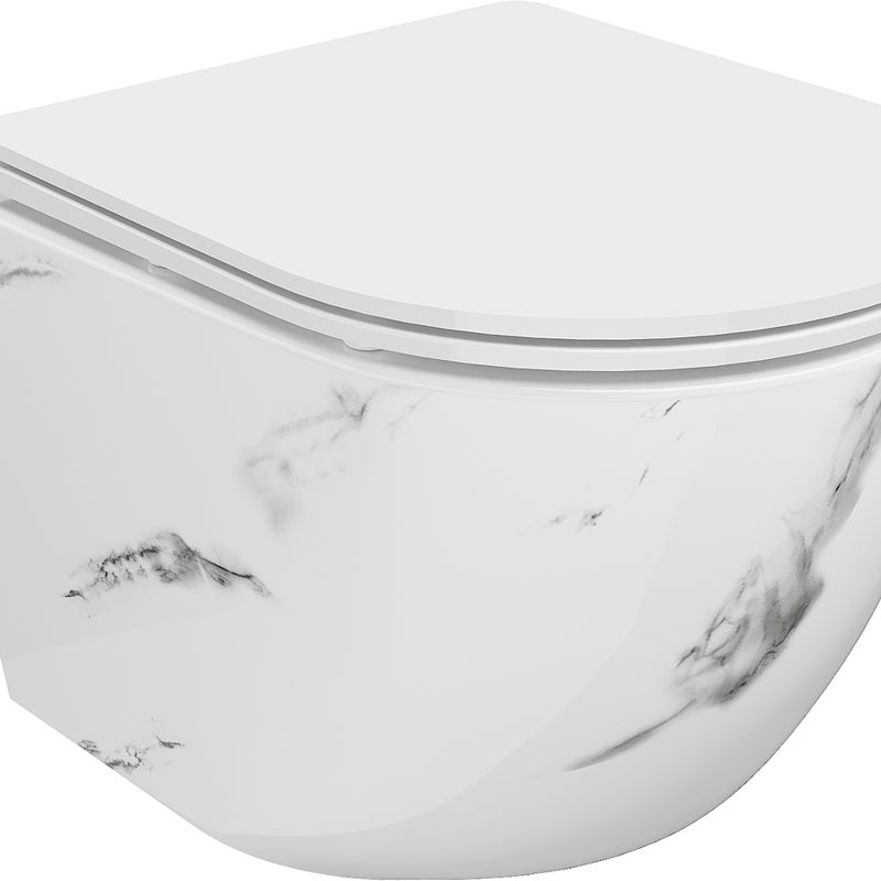 Mexen Lena miska wc Rimless z deską wolnoopadającą slim, duroplast, biała kamień - 30224092