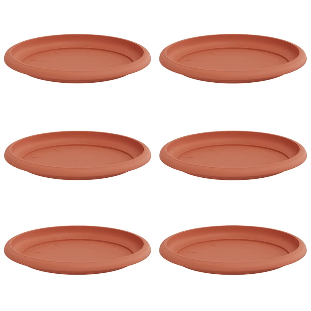 Okrągły Talerzyk Kwiatowy 6 pcs Czerwony ceglasty Ø 19 x 2 cm