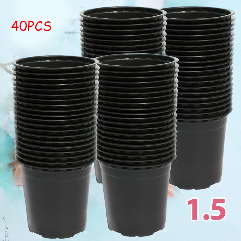 Doniczka czarno-biała 1,5 l (40 szt.), czarna doniczka do sadzonek, doniczka szkółkarska, zagęszczony PP