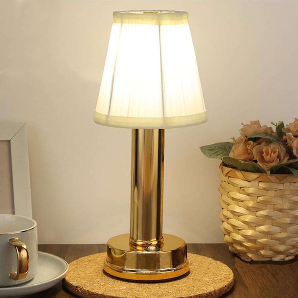 Bezprzewodowa lampa stołowa, ładowalna lampa stołowa LED, dotykowa lampa stołowa, złota, białe światło, odpowiednia do salonu i baru