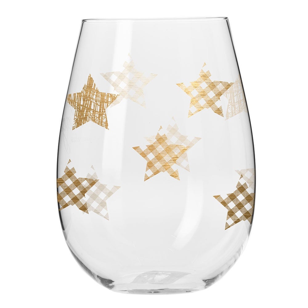 KROSNO Szklanki STAR gwiazdki złote 500 ml 6 szt.