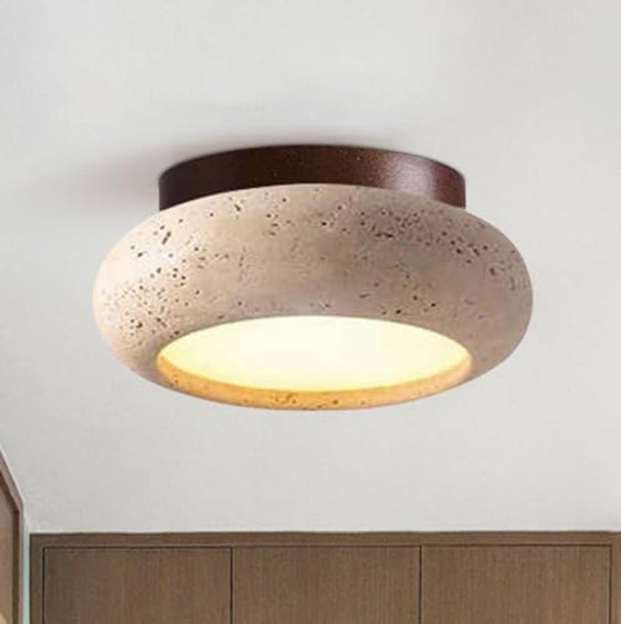 Lampa sufitowa w stylu rustykalnym do salonu i sypialni, oświetlenie schodów, 3000-6000 K, mała lampa LED z naturalnego kamienia do pokoju