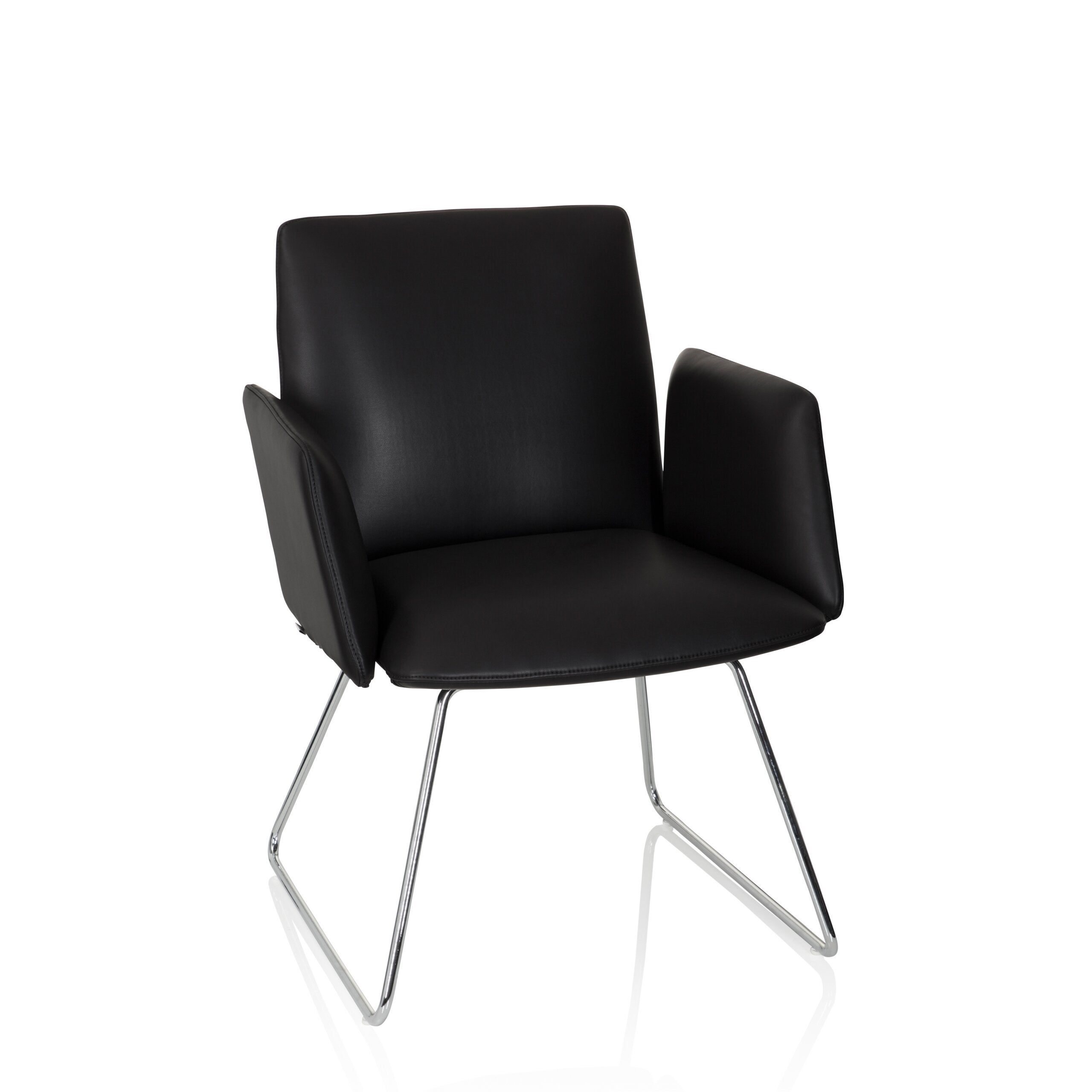 Krzesło gościnne / płoza DESIGNIA V imitacja skóry czarny hjh OFFICE