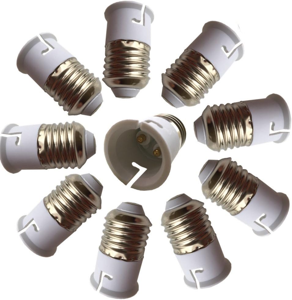 10 szt. adapterów z gniazdem E27 na B22, konwerter oprawek żarówek LED z E26 na B22