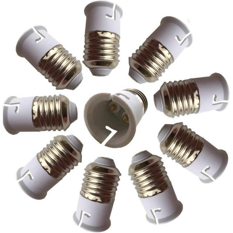 10 szt. adapterów z gniazdem E27 na B22, konwerter oprawek żarówek LED z E26 na B22