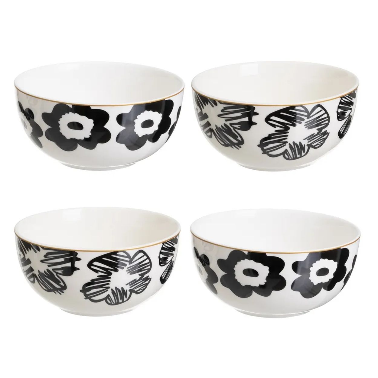 Zestaw ceramicznych misek Pansy HowHomely 4x700 ml 1 kpl.
