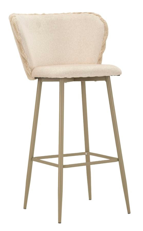 Zestaw 2 wysokich stołków Preah, Poliester, Beżowy, Seven Design