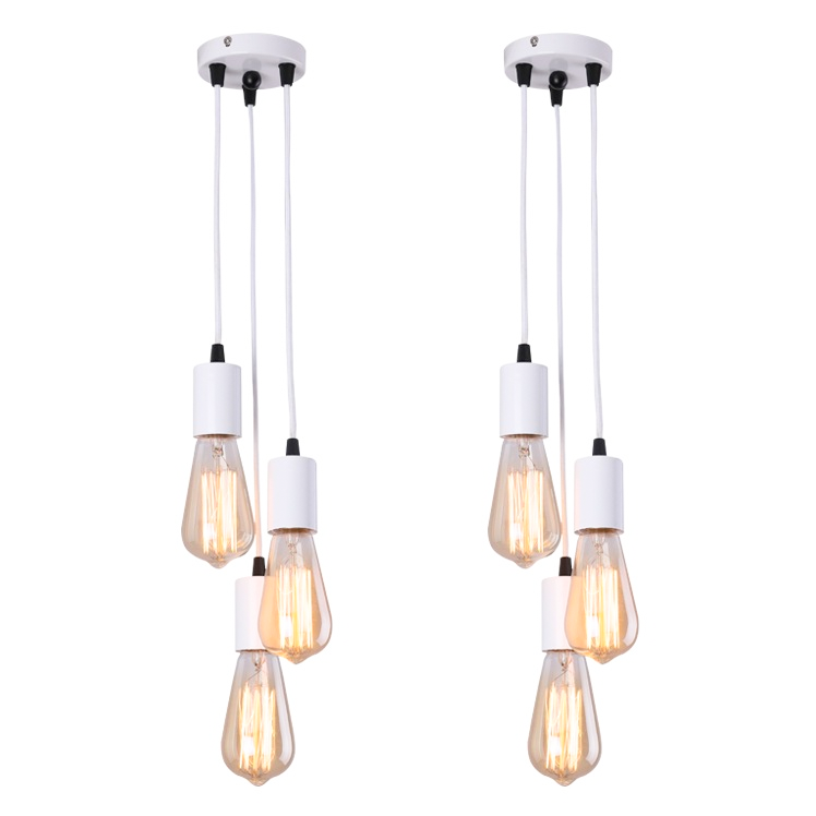 Zestaw industrialnych żyrandoli głowicowe metalowe lampy wiszące lampy sufitowe w stylu vintage lampy wiszące regulacją wysokości wyspowe bez żarówki