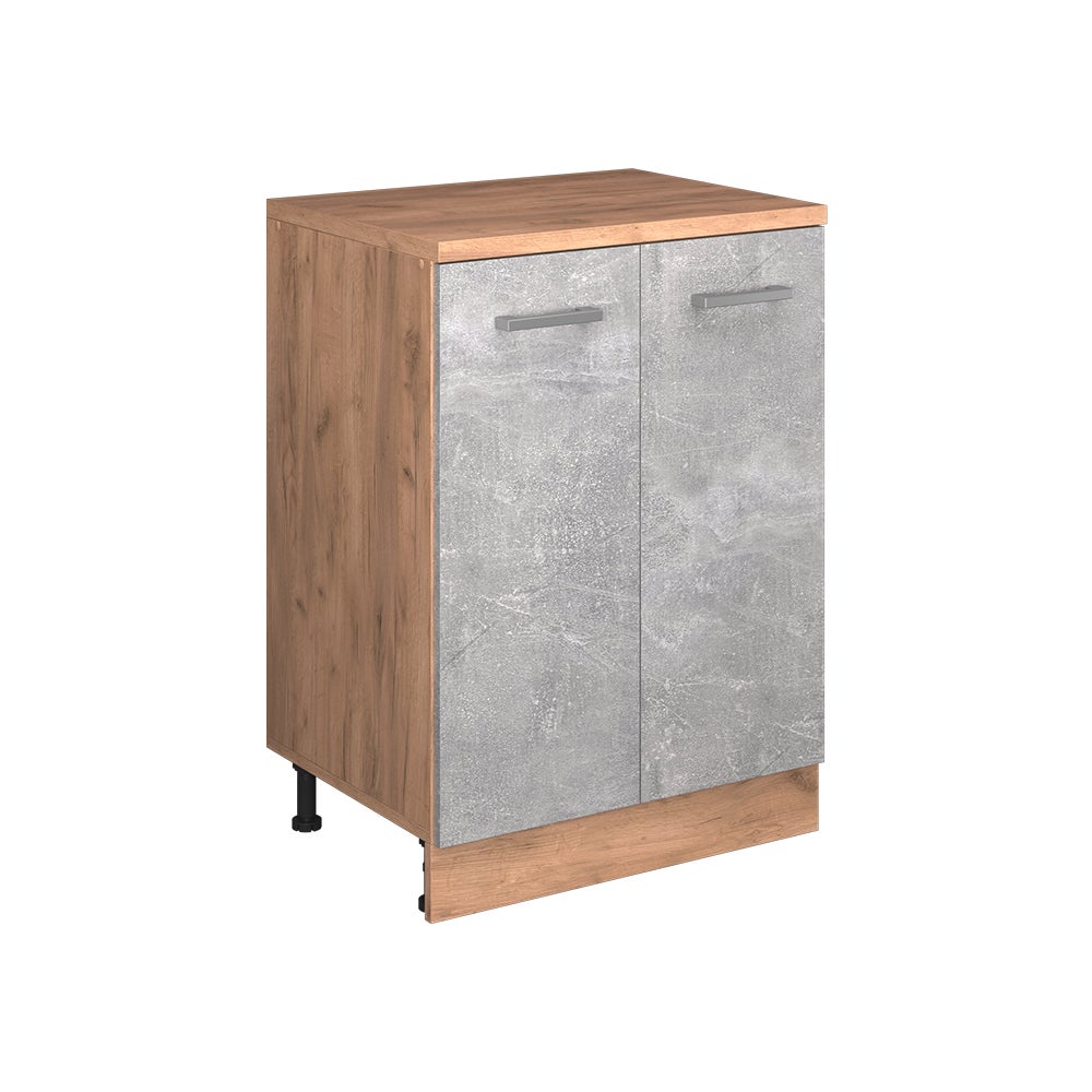 Vicco Szafka rozszerzająca Rion, Beton/Dąb goldkraft, 60 x 46 cm bez skosu z 2 drzwiami