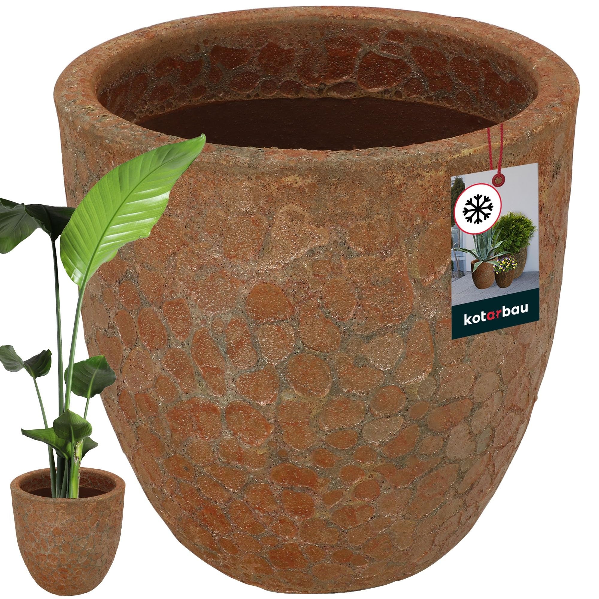 Doniczka ceramiczna mrozoodporna na kwiaty rośliny do domu ogrodu fi 37 cm - KOTARBAU