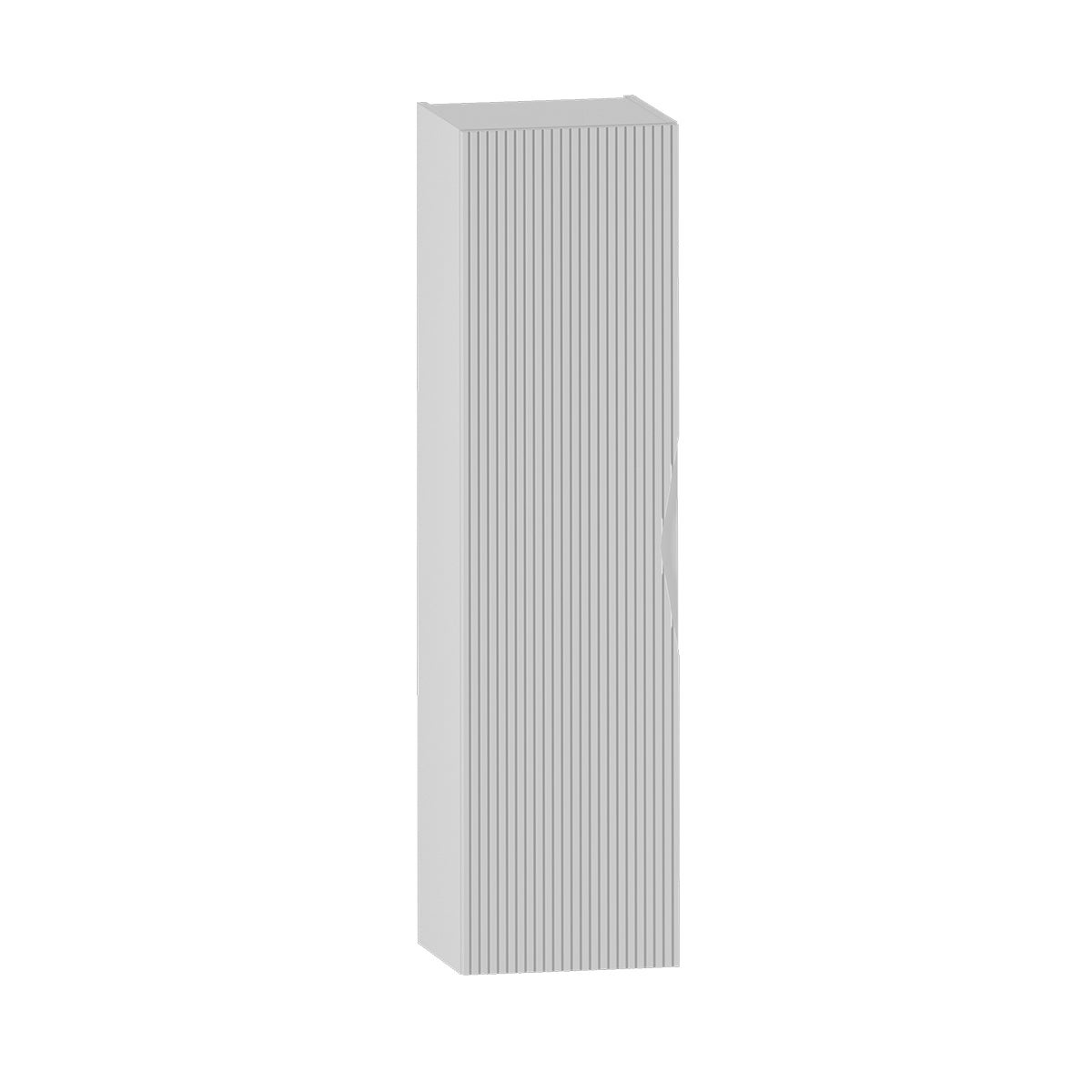 Słupek łazienkowy CLEO 160 cm biały wiszący z półkami ryflowane fronty MDF