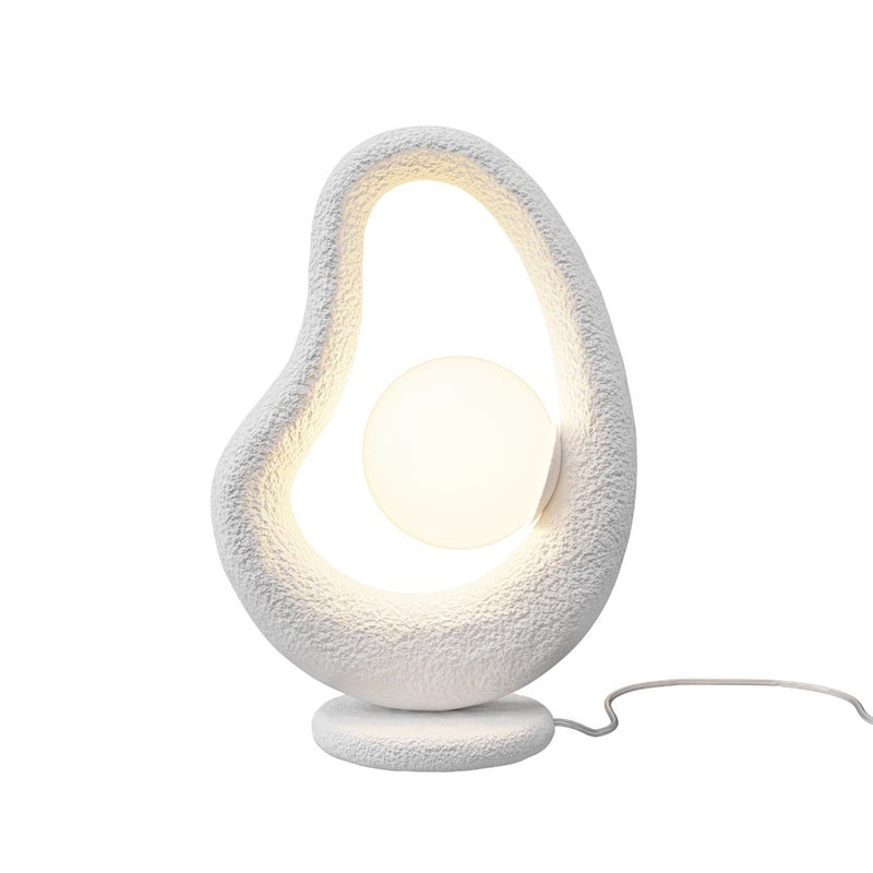 Lampa stołowa nowoczesna biała szklana kula w kształtnej ramce 1xG9 28W OPUS Maytoni