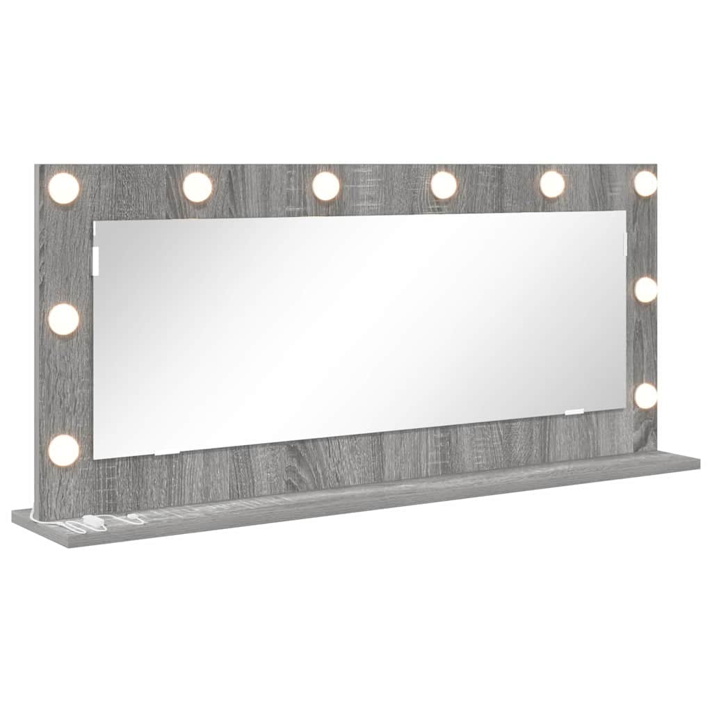 Lustro do Toaletki Prostokątne z Oświetleniem LED z Ramą 100x45 cm Szare