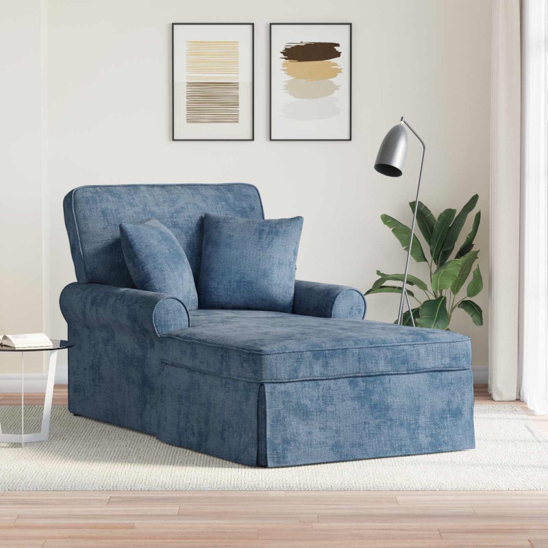 Chaise Lounge z Fartuszkiem niebieski 157 x 91 x 91 cm ARES vidaXL