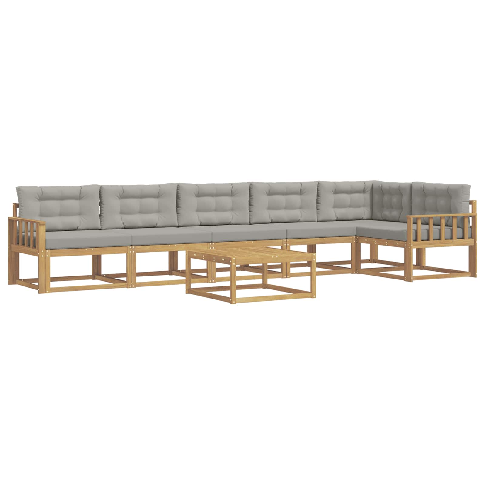 Zestaw sof na zewnątrz 7 pcs Biały i jasnoszary 79 x 79 x 37 cm