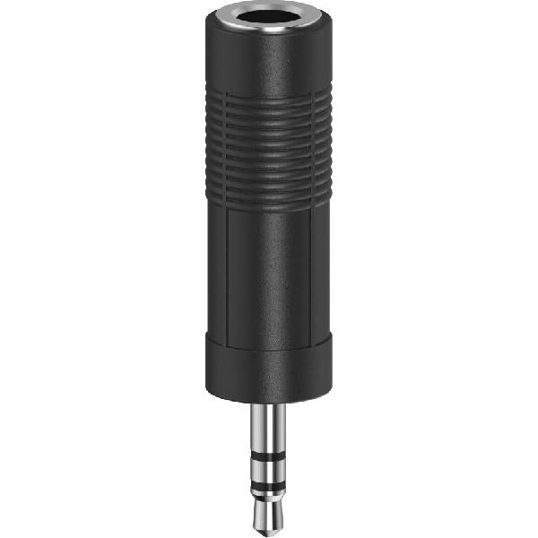 Adapter Audio Hama Stereo 3,5 mm Wtyk - 6,3 mm Gniazdo Czarny kompaktowy