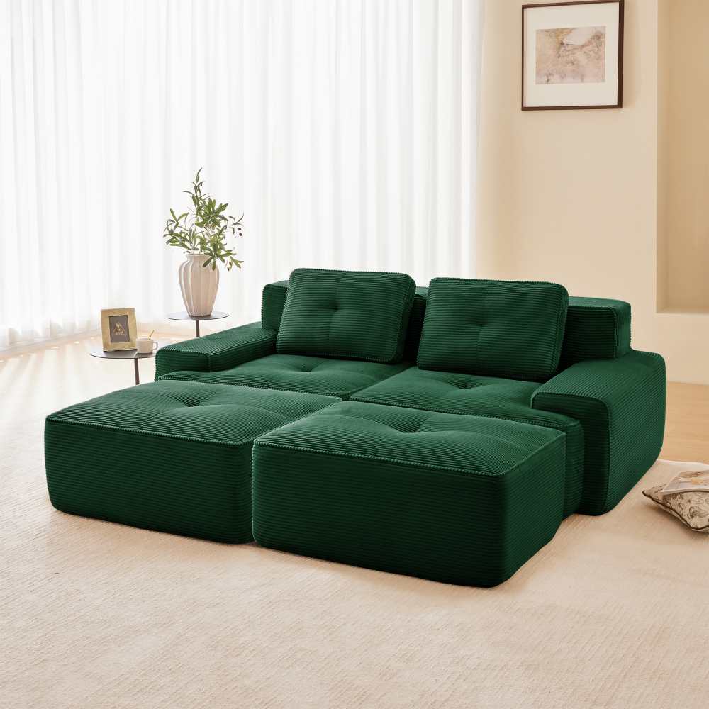 Sofa modułowa U Cloud, 2-osobowa, wygodna, przyjazna zwierzętom, nie wymaga montażu