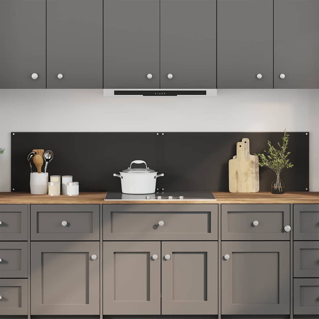 Panel kuchenny 2 pcs Czarny 100 x 40 cm szkło hartowane vidaXL