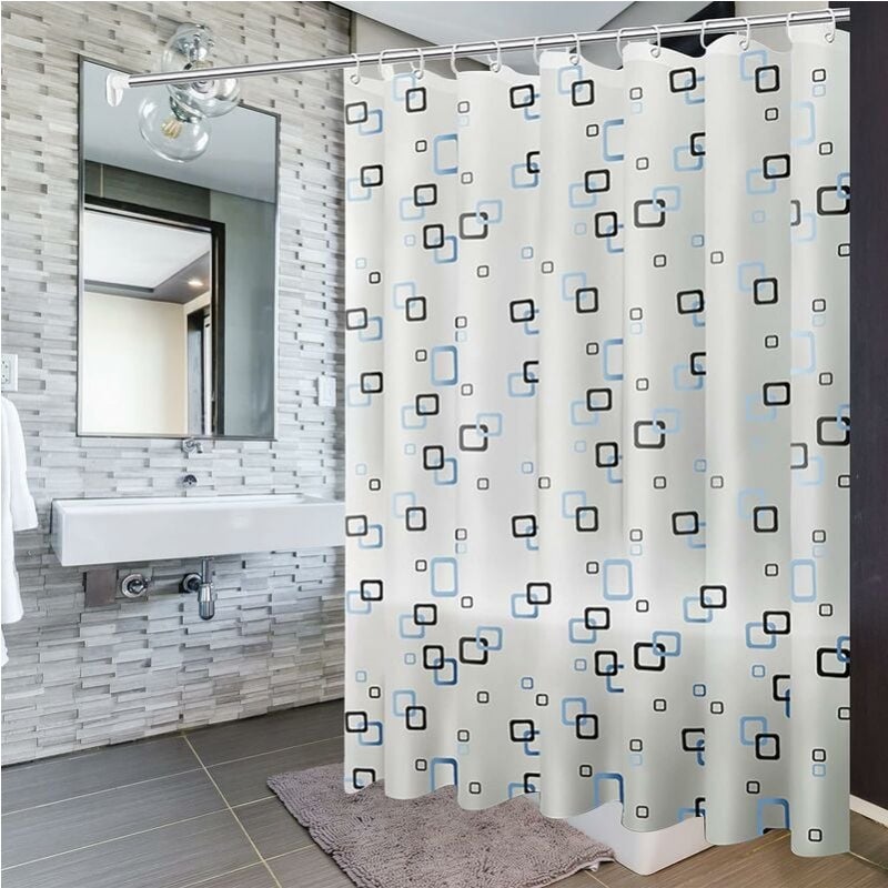 Zasłony prysznicowe - Poliester - 180x200 cm - 1 sztuka - Zasłony prysznicowe z podszewką i rzepem