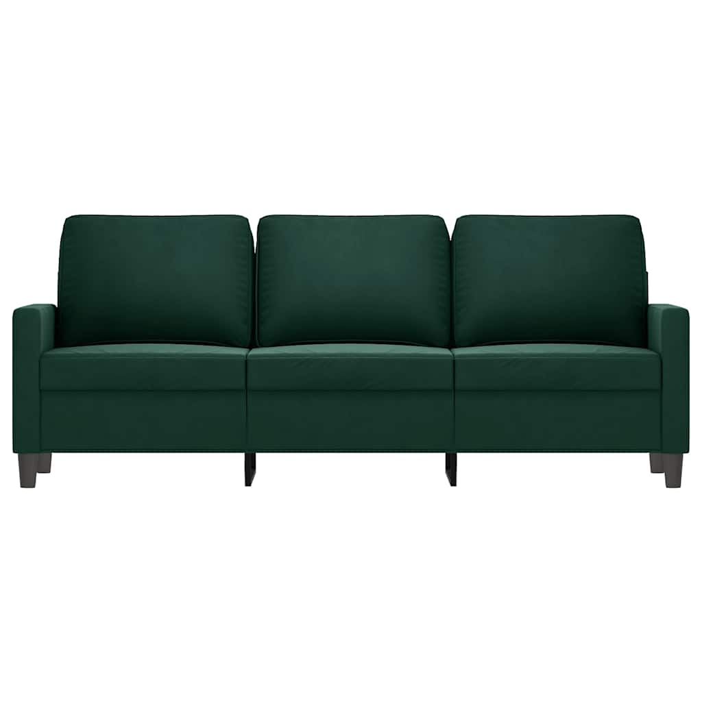Sofa 3-osobowa, ciemnozielony, 180 cm, obita aksamitem