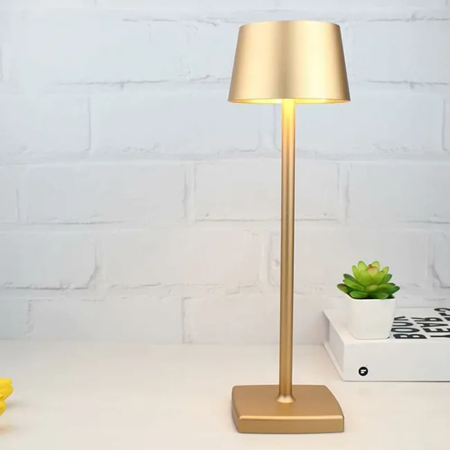 Bezprzewodowa lampa stołowa, akumulatorowa, ściemnialna lampa bezprzewodowa 5200 mAh, wodoodporna lampa zewnętrzna IP54, złota