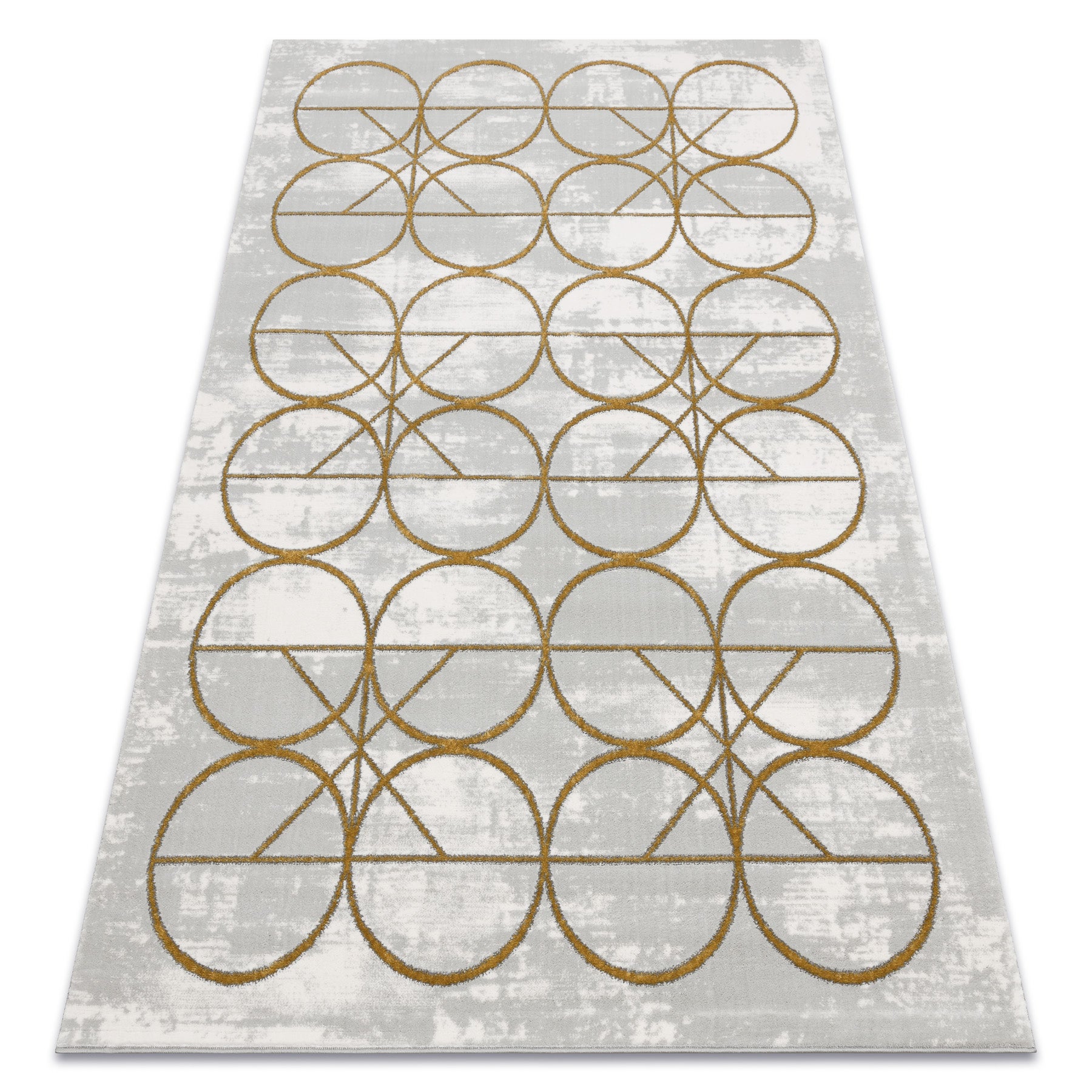Dywan EMERALD ekskluzywny 1010 glamour, stylowy koła krem / złoty 140x190 cm