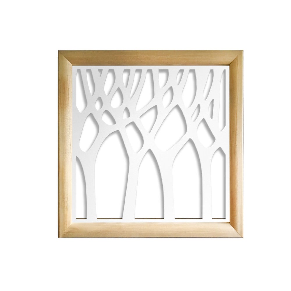 BOSCO - Kwadratowe moduły dekoracyjne z drewna i PCV - Rozmiar 73x73 cm - Grubość 64 mm - Kolor wewnętrzny BIAŁY