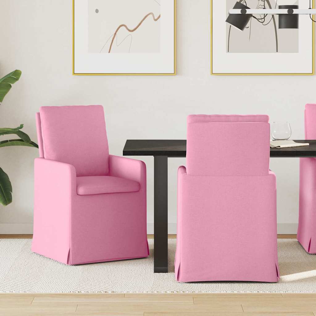 Krzesła jadalne 2 pcs Różowy 57 x 67 x 98 cm tkanina vidaXL