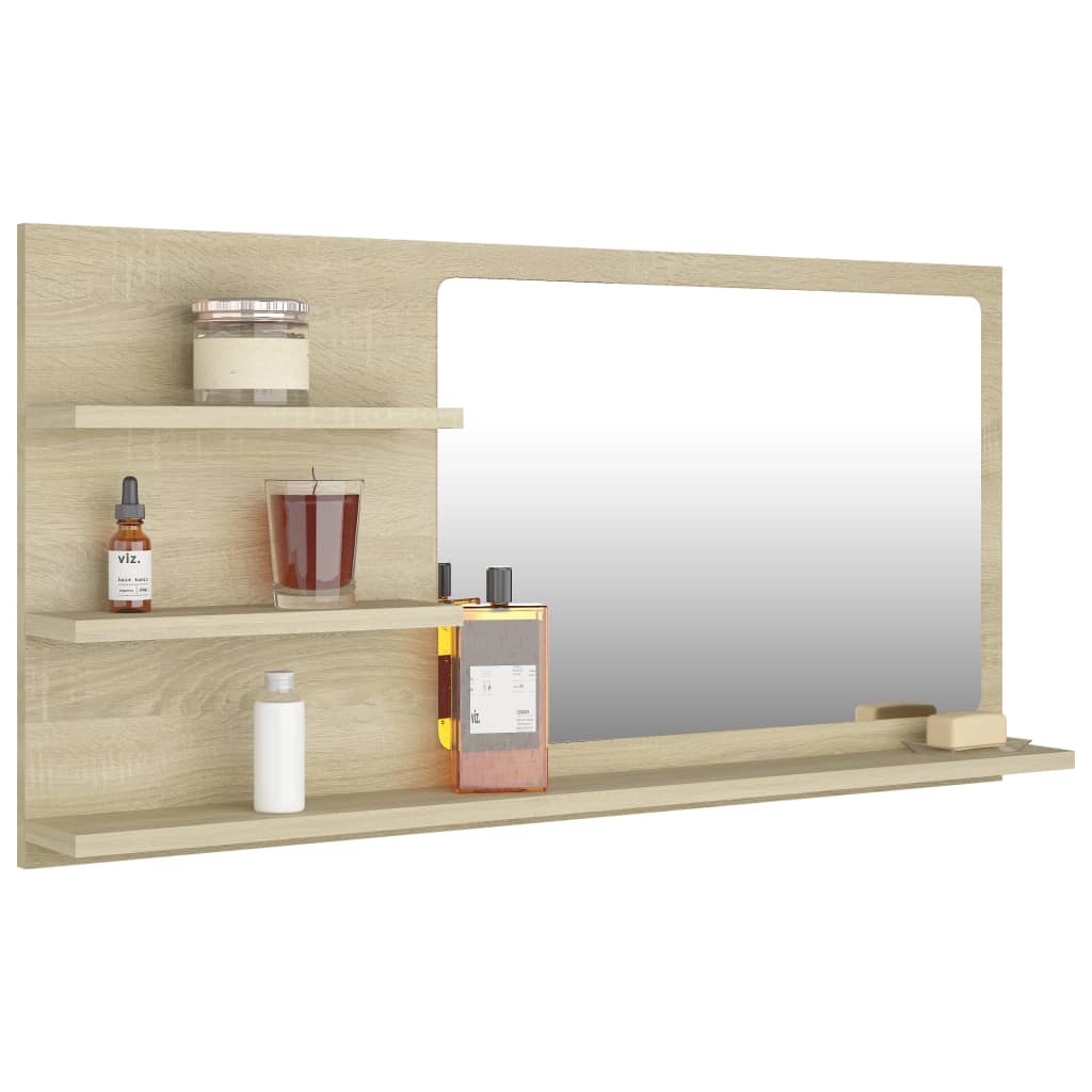 Lustro łazienkowe, dąb sonoma, 90x10,5x45 cm