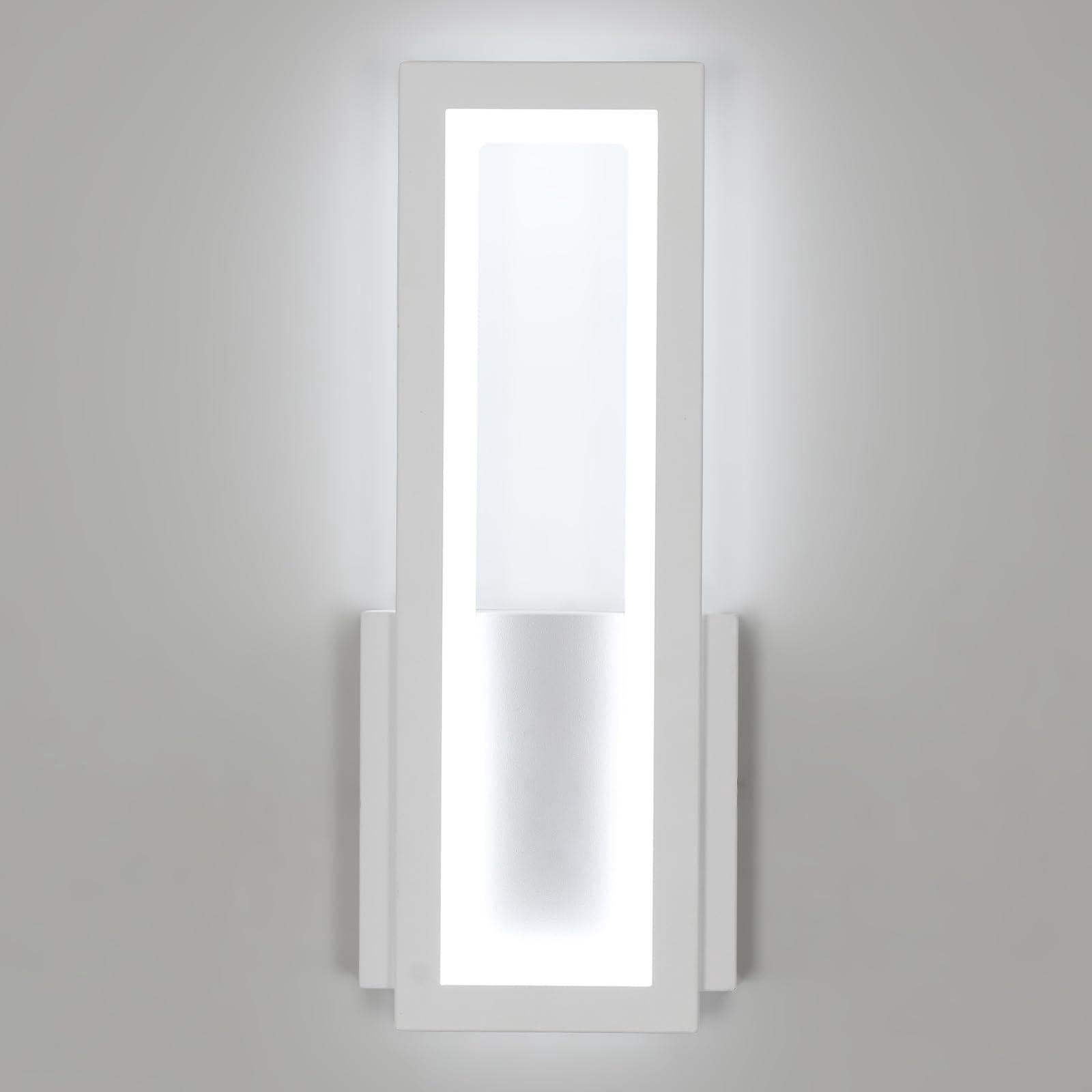 Kinkiet wewnętrzny LED, 16 W, 1800 lm, nowoczesny, biały, akrylowy kinkiet, białe światło o barwie 6500 K, do sypialni, salonu, przedpokoju itp.