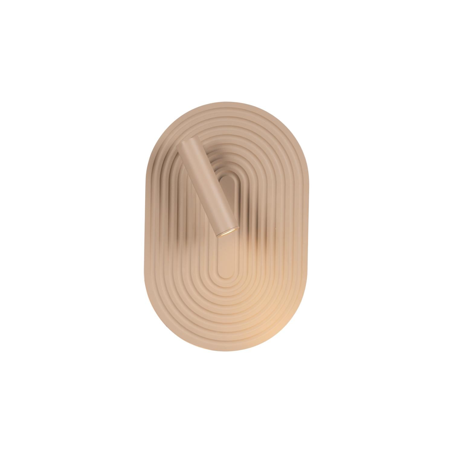 Kinkiet LED drewniany strukturalny tuba włączniki CARMINO beżowy 14W ciepła 800lm drewno wym:28,1x18,4x8cm IP20 Lucide