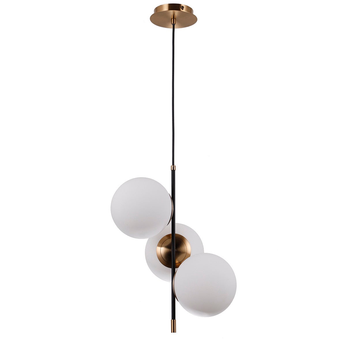 Lampa sufitowa białe kule STELIA antyczny brąz 3xE14x15W metal wym:120x33x33cm IP20 Italux