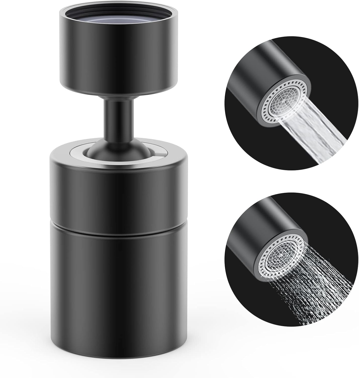 Obrotowy perlator do kranu 360°, 2 regulowane tryby, bateria kuchenna z litego mosiądzu, przełącznik obrotowy, filtr prysznicowy z pianki